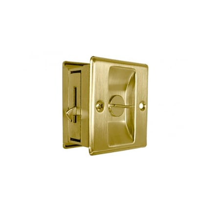Privacy Function Sliding Door Lock, US3 Bright Brass